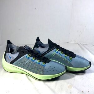 Nike Exp X-14 Volt-A01554-400 Men's Low Top Board Shoes Glacier Grey/Lime/Blue